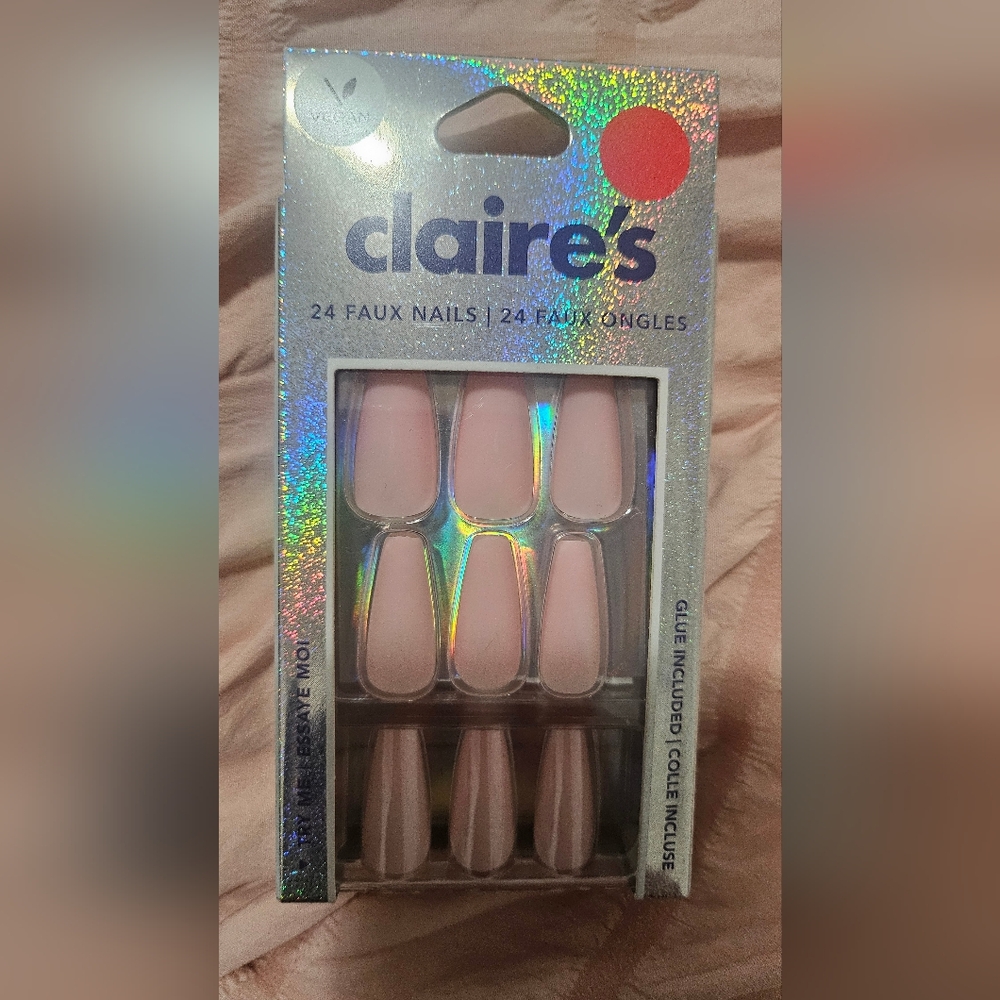 Claire's Pink Faux Nails Set